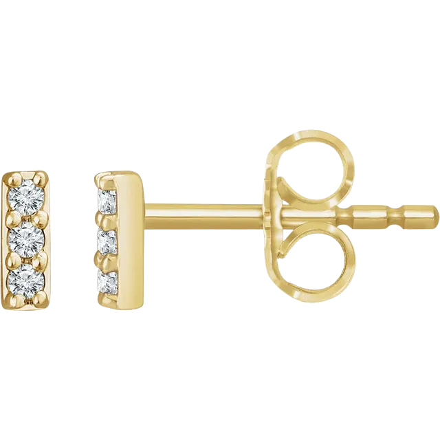 Teeny Diamond Bar Studs