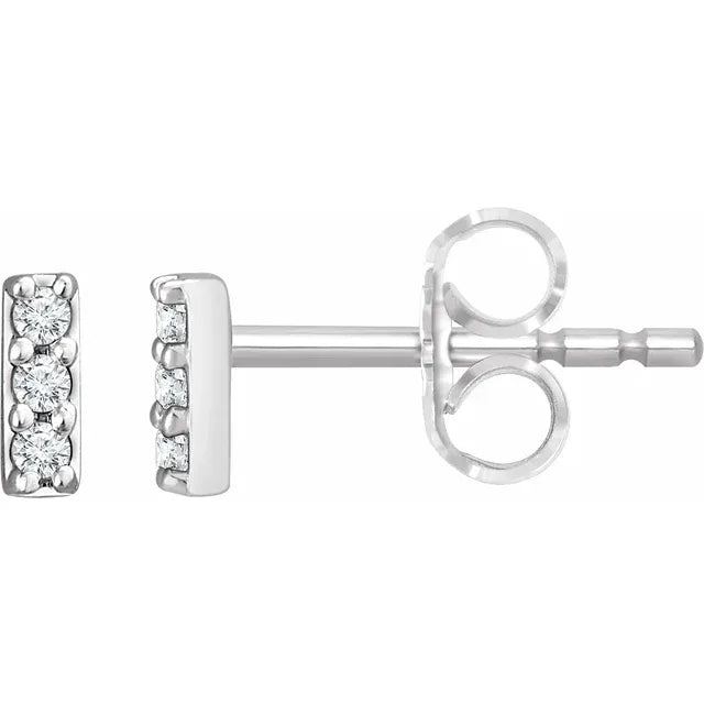 Teeny Diamond Bar Studs