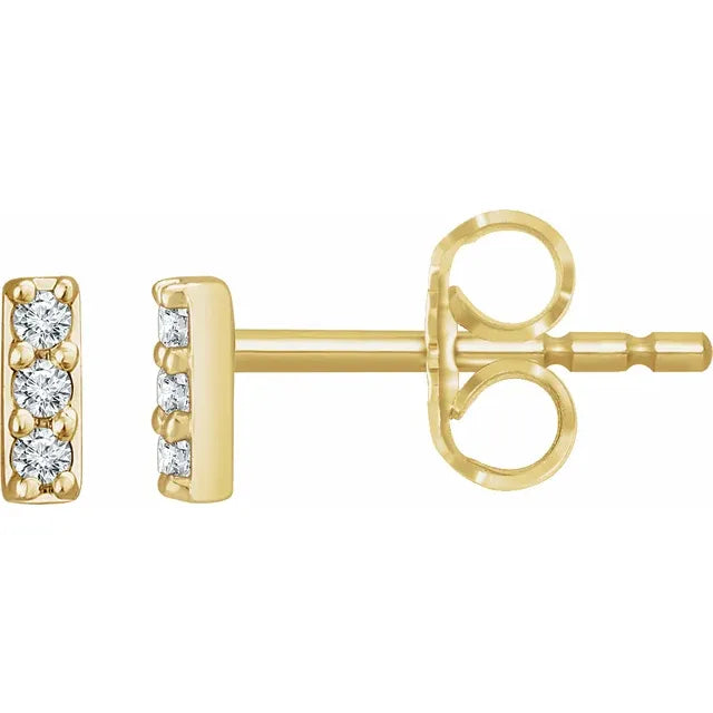 Teeny Diamond Bar Studs