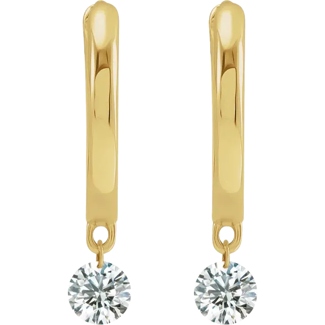 Drilled Diamond Dangle Huggies
