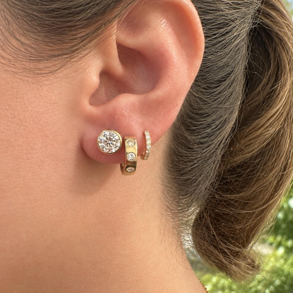 2ct Bezel Diamond Studs (Lab Grown)