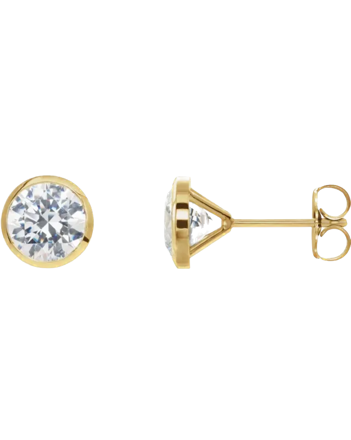 2ct Bezel Diamond Studs (Lab Grown)