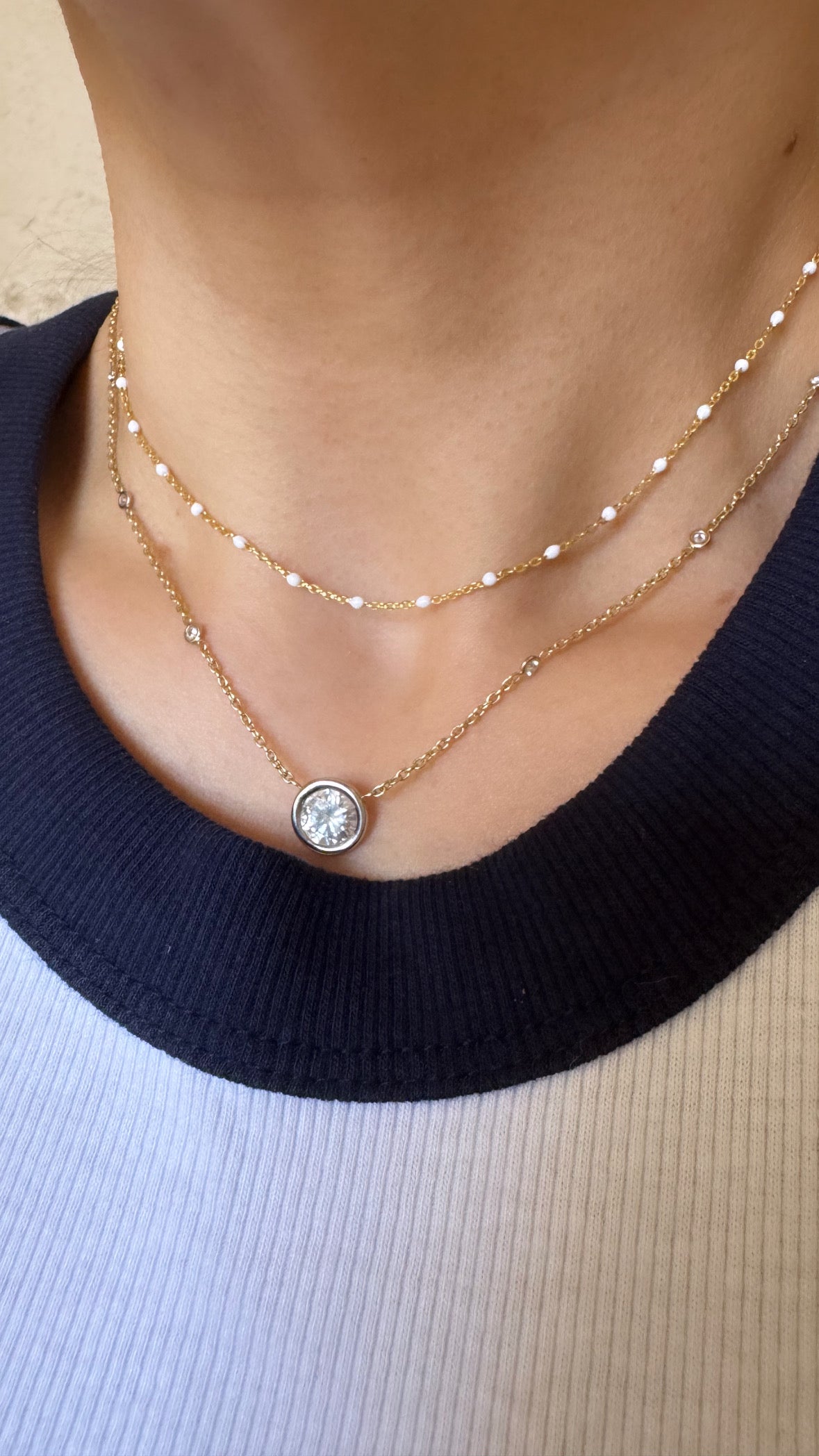 White Dot Choker