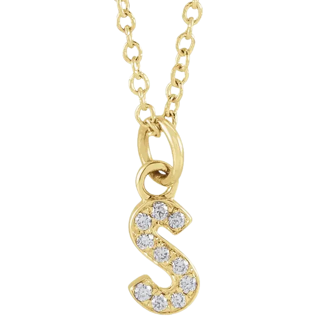 Mini Diamond Initial Necklace